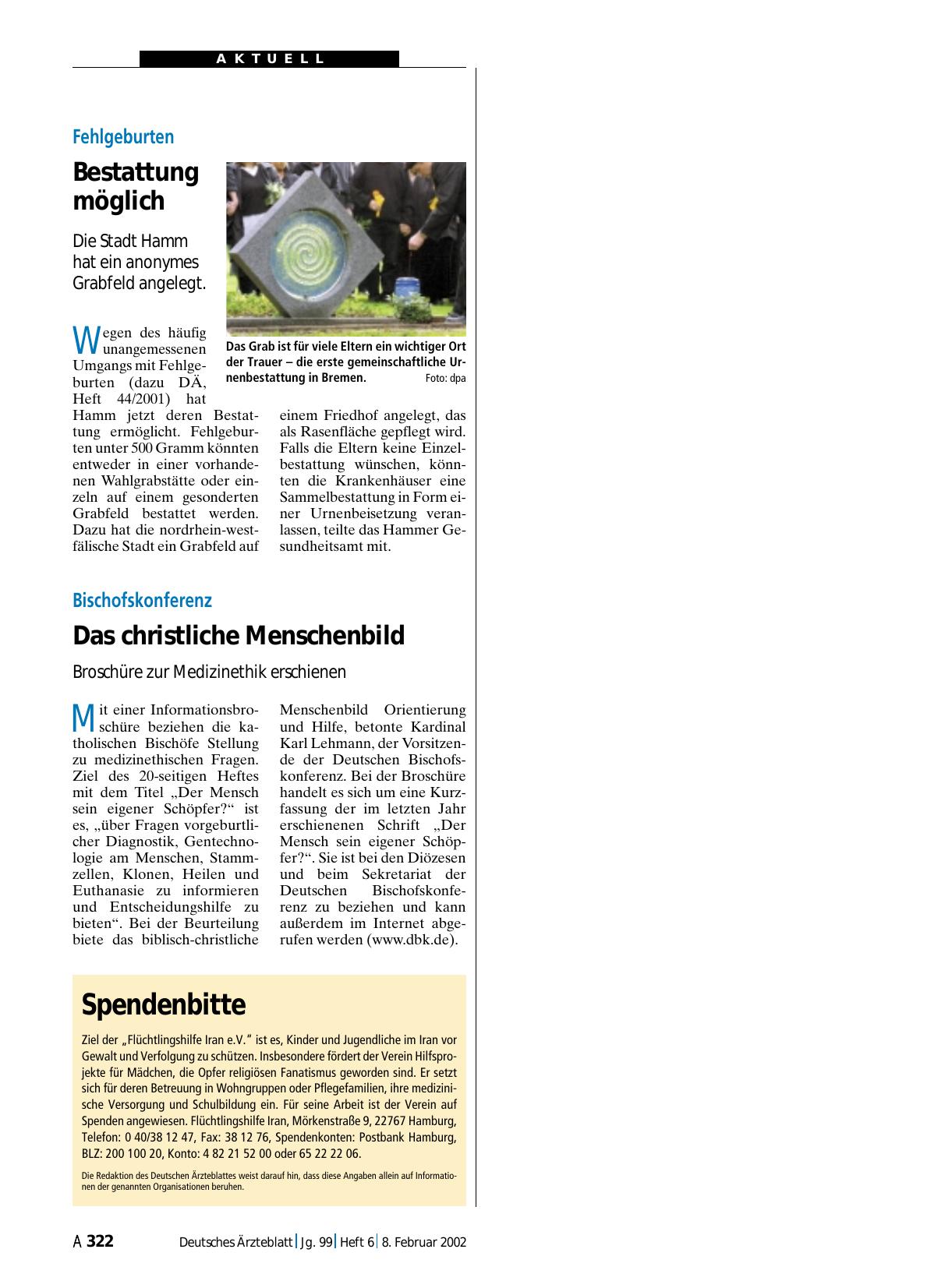 Vorschauseite 1: Spendenbitte