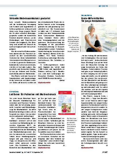 Vorschauseite 1: Diabetes: Virtuelle Diabetesambulanz gestartet