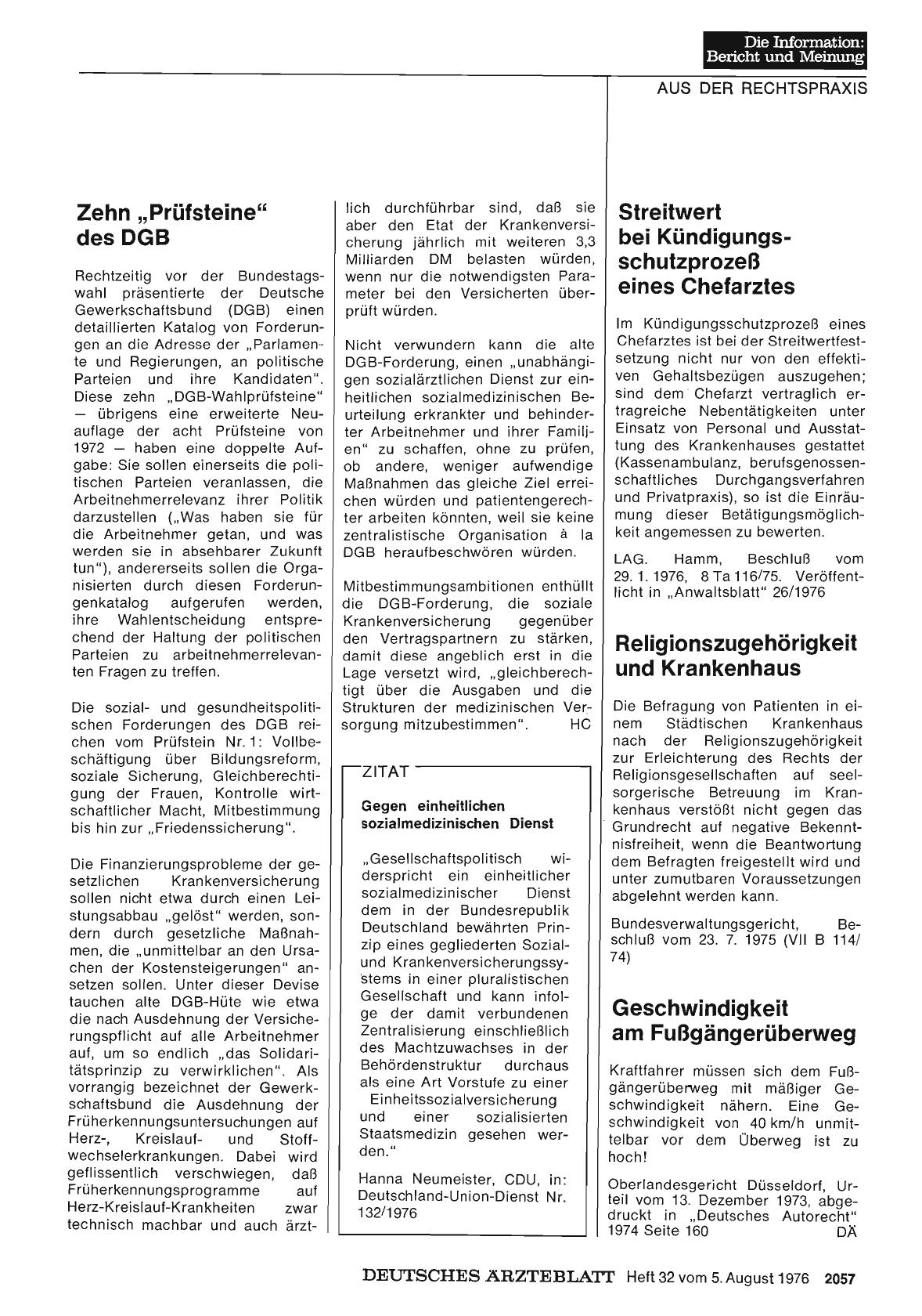 Vorschauseite 1: Zehn „Prüfsteine“ des DGB