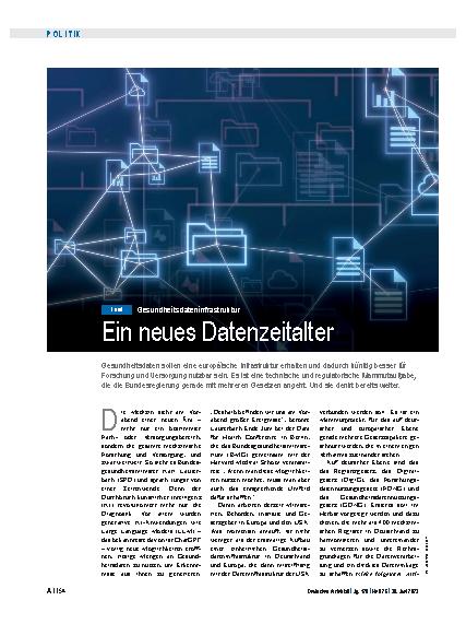 Vorschauseite 1: Gesundheitsdateninfrastruktur: Ein neues Datenzeitalter