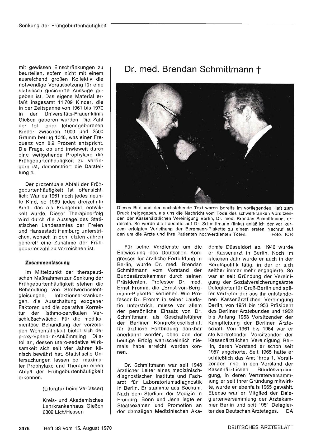 Vorschauseite 1: Dr. med. Brendan Schmittmann