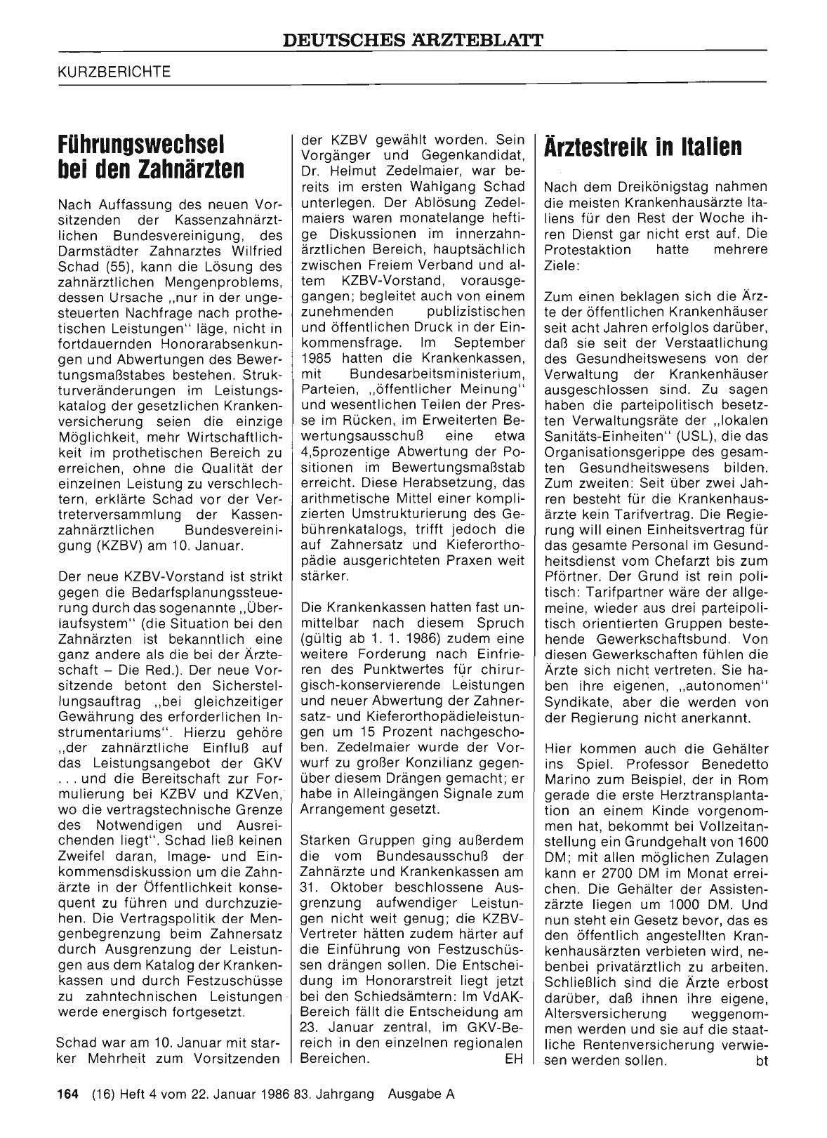 Vorschauseite 1: Ärztestreik in Italien