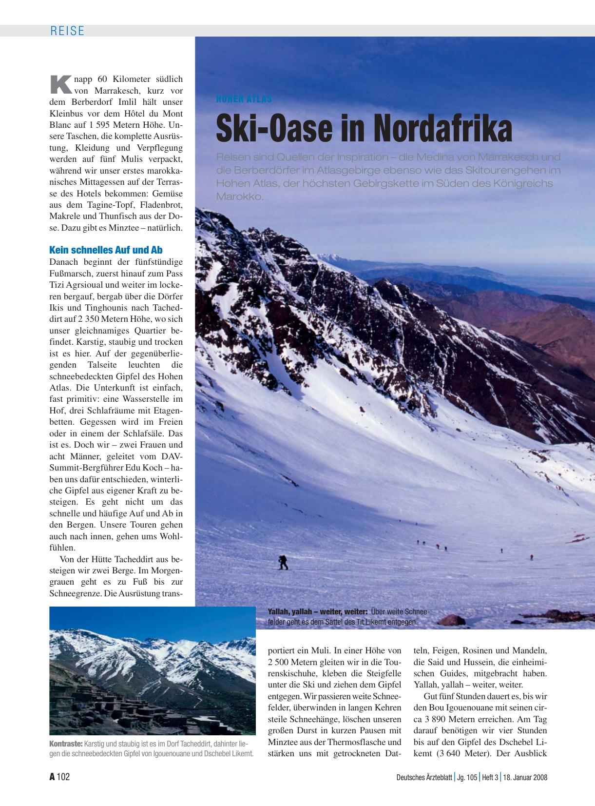 Vorschauseite 1: Hoher Atlas: Ski-Oase in Nordafrika
