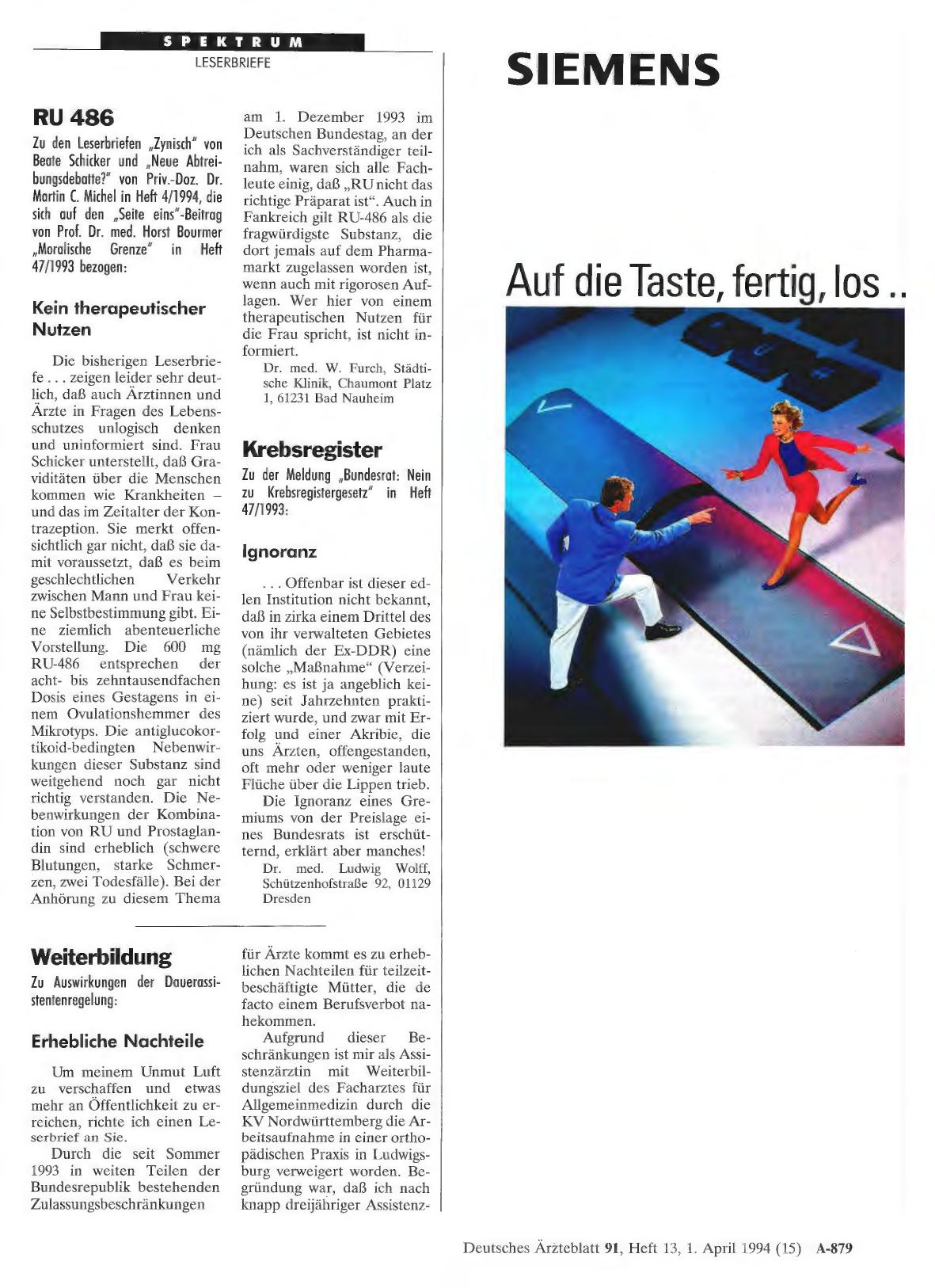 Vorschauseite 1: Krebsregister: Ignoranz