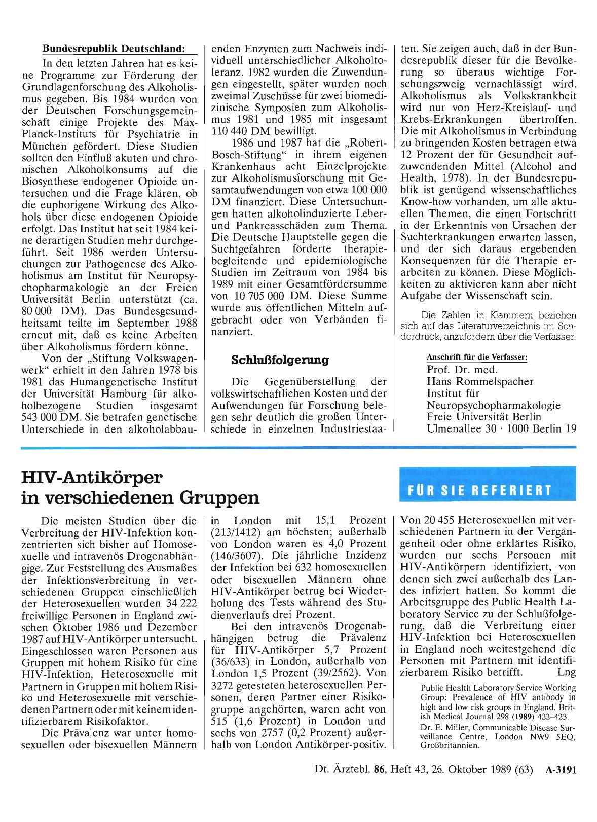Vorschauseite 1: HIV-Antikörper in verschiedenen Gruppen