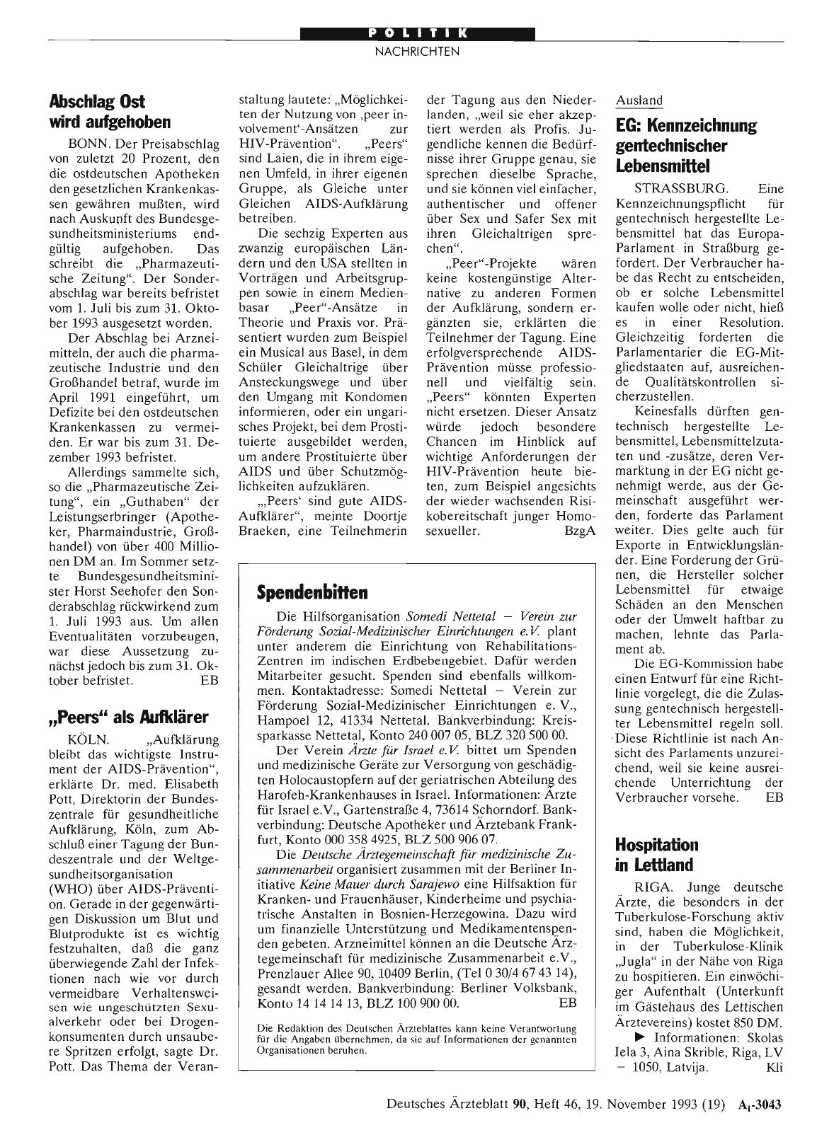 Vorschauseite 1: Abschlag Ost wird aufgehoben
