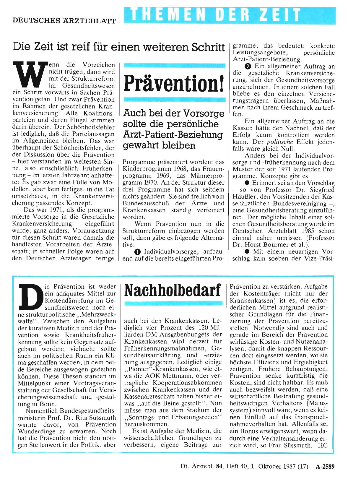 Vorschauseite 1: Nachholbedarf