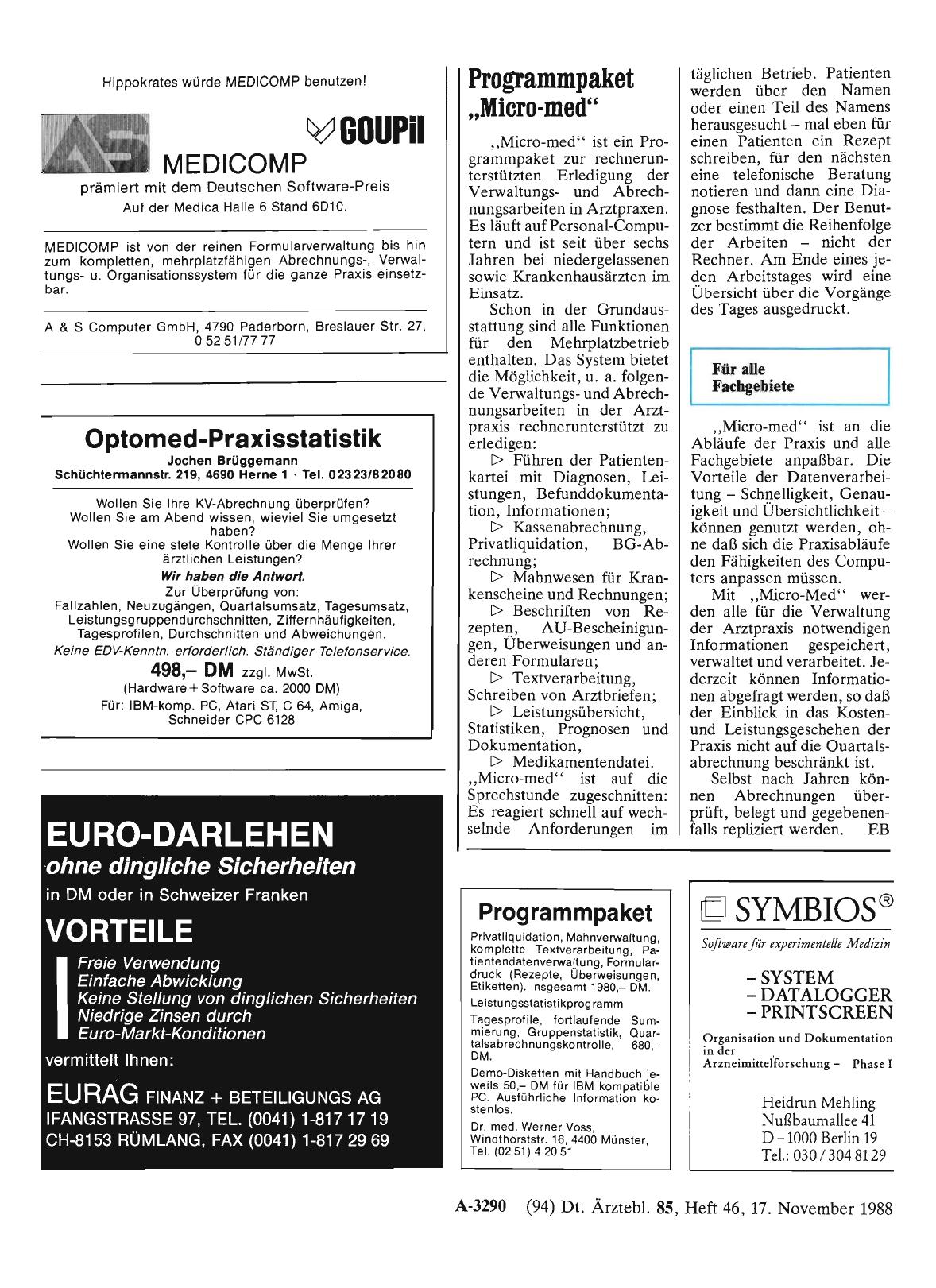 Vorschauseite 1: Programmpaket „Micro-med“