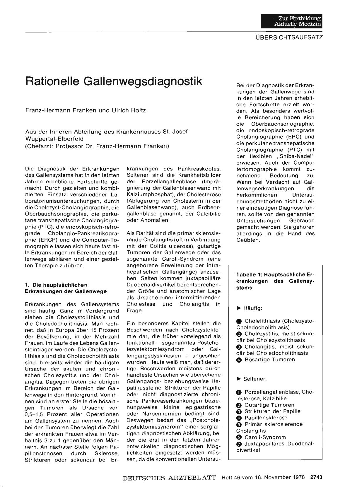 Vorschauseite 1: Rationelle Gallenwegsdiagnostik