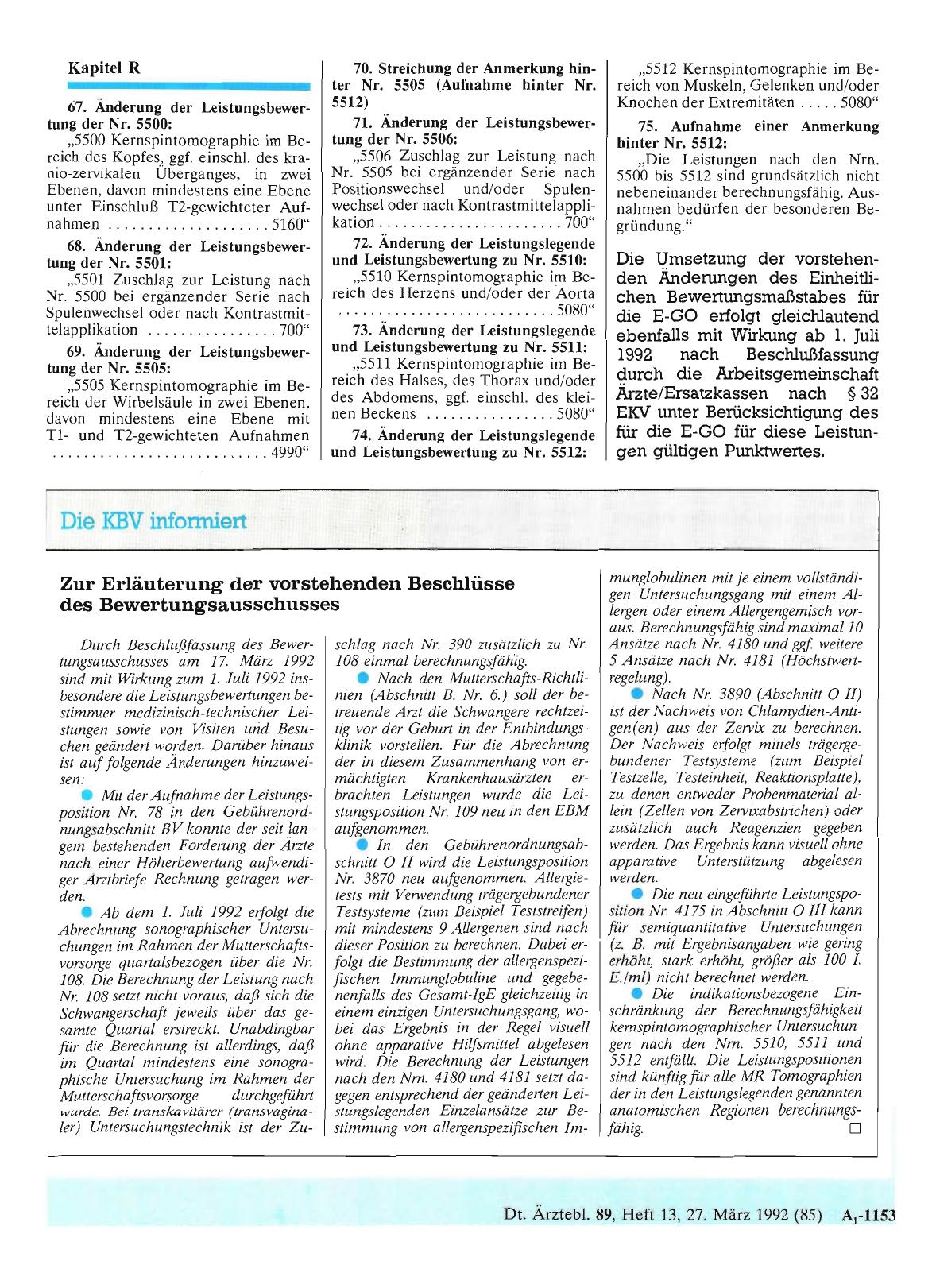 Vorschauseite 1: Zur Erläuterung der vorstehenden Beschlüsse des Bewertungsausschusses
