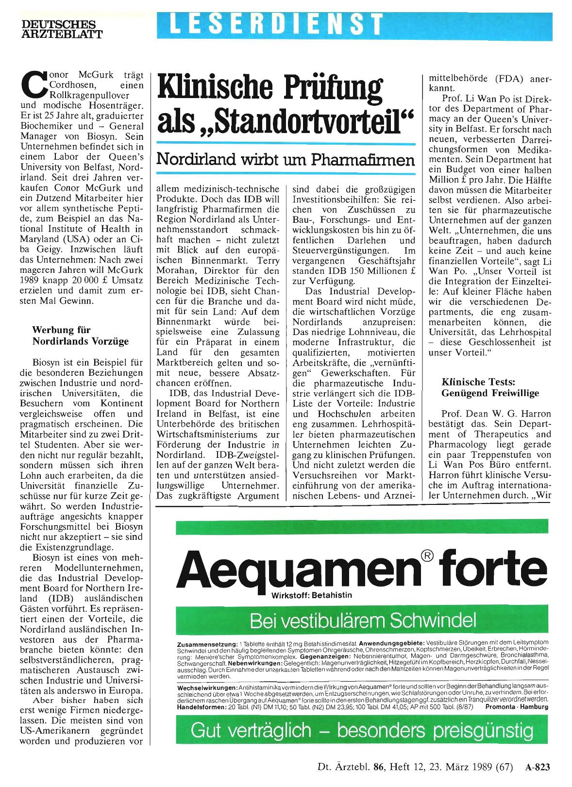 Vorschauseite 1: Klinische Prüfung als „Standortvorteil“