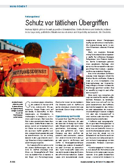 Vorschauseite 1: Rettungsdienst: Schutz vor tätlichen Übergriffen