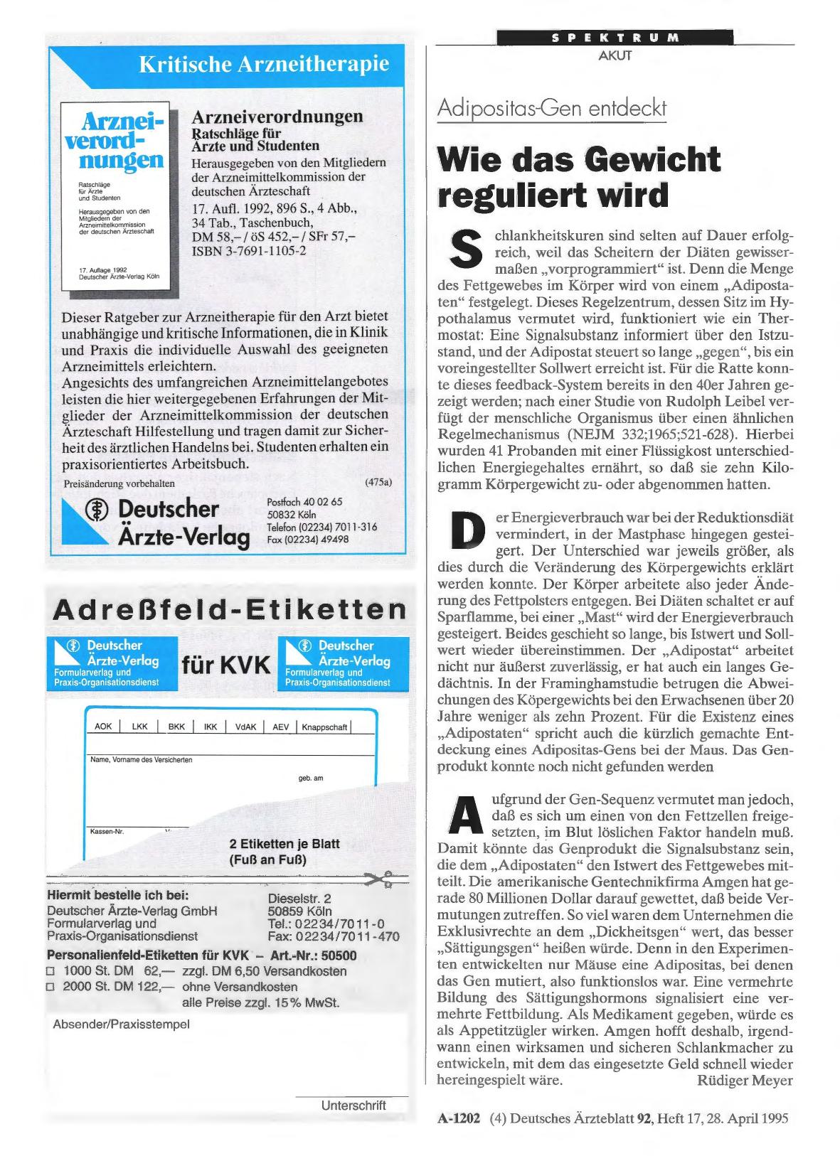 Vorschauseite 1: Adipositas-Gen entdeckt: Wie das Gewicht reguliert wird