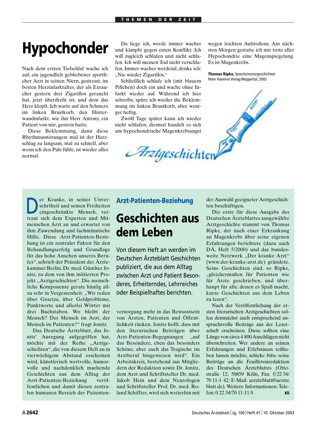 Vorschauseite 1: Hypochonder