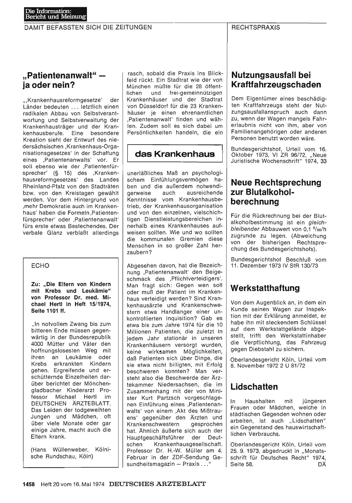 Vorschauseite 1: „Patientenanwalt“ — ja oder nein?