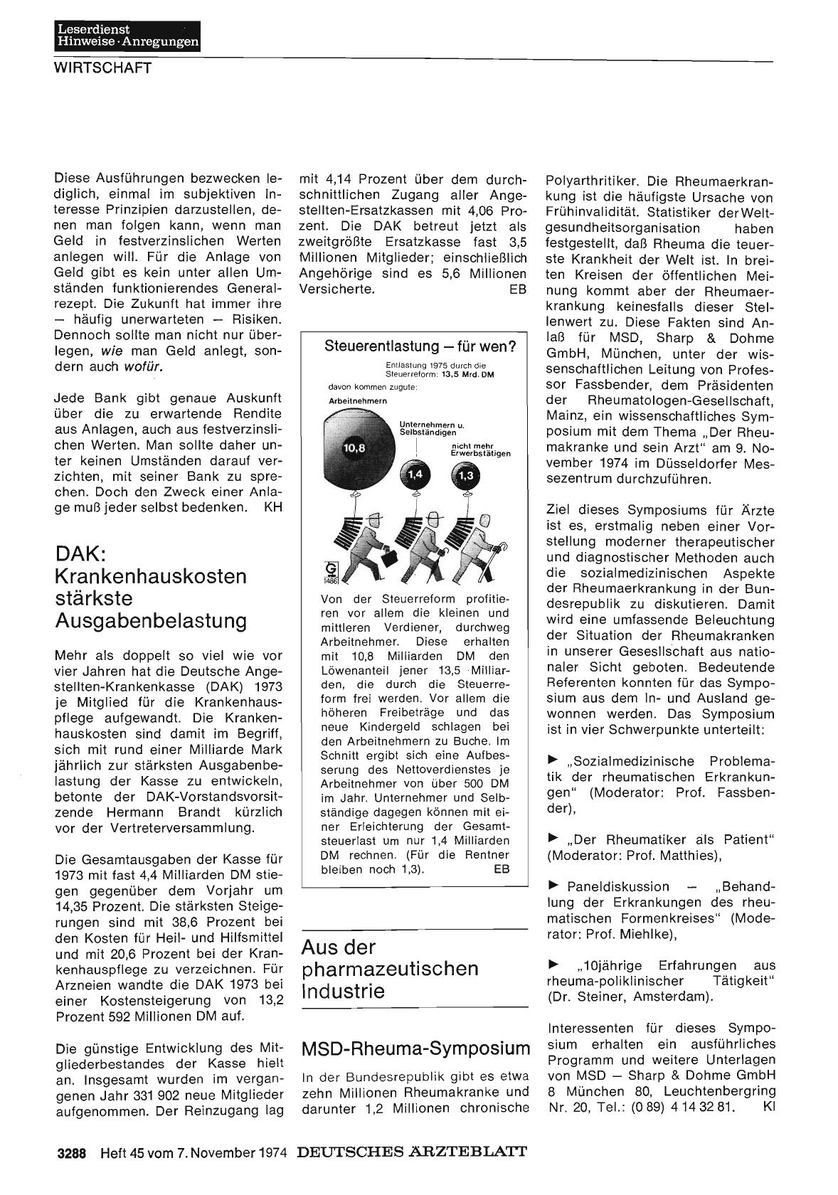 Vorschauseite 1: Steuerentlastung — für wen?