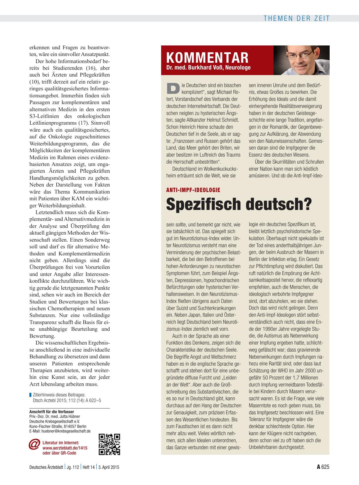 Vorschauseite 1: Anti-Impf-Ideologie: Spezifisch deutsch?