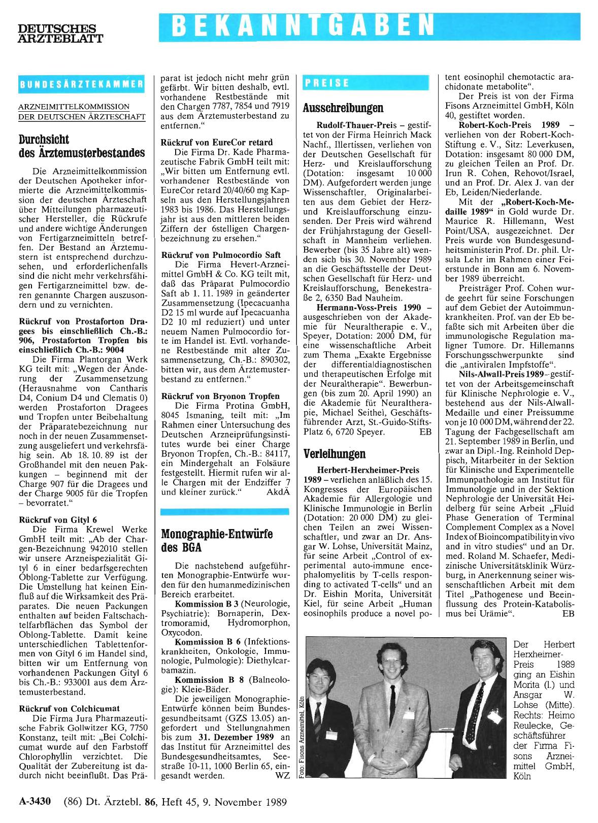 Vorschauseite 1: Durchsicht des Ärztemusterbestandes