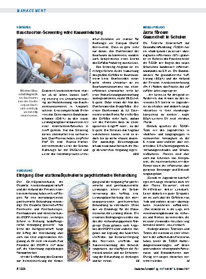 Vorschauseite 1: Vergütung: Einigung über stationsäquivalente psychiatrische Behandlung