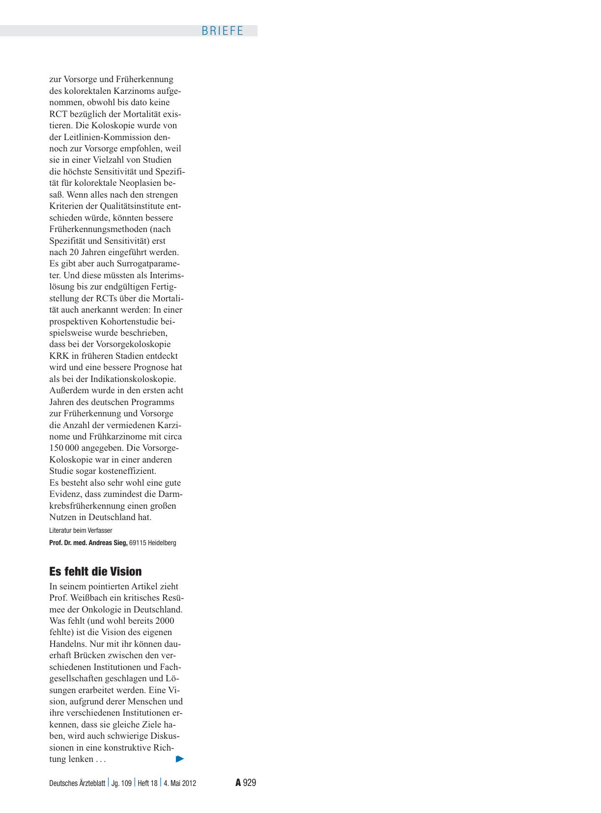 Vorschauseite 1: Onkologie: Es fehlt die Vision