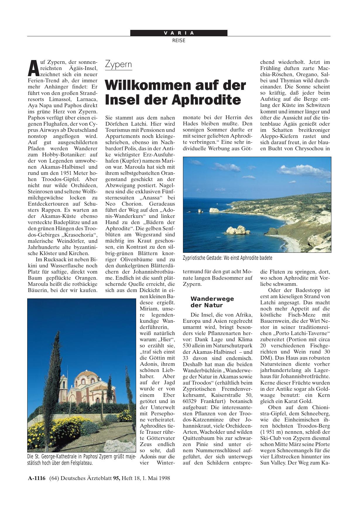 Vorschauseite 1: Zypern: Willkommen auf der Insel der Aphrodite