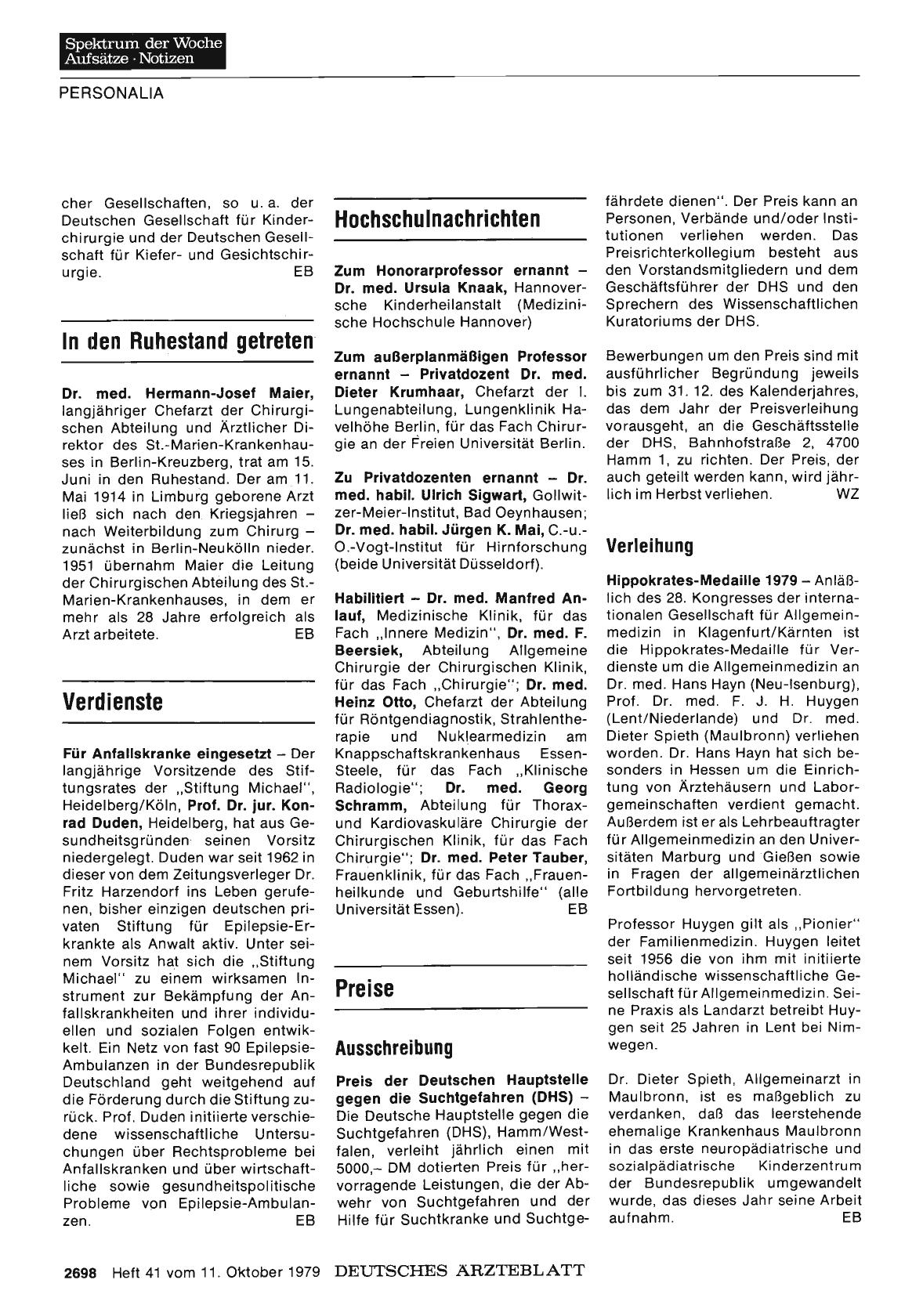 Vorschauseite 1: Verleihung