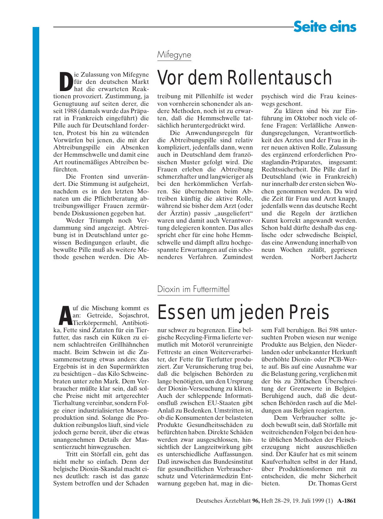 Vorschauseite 1: Mifegyne: Vor dem Rollentausch