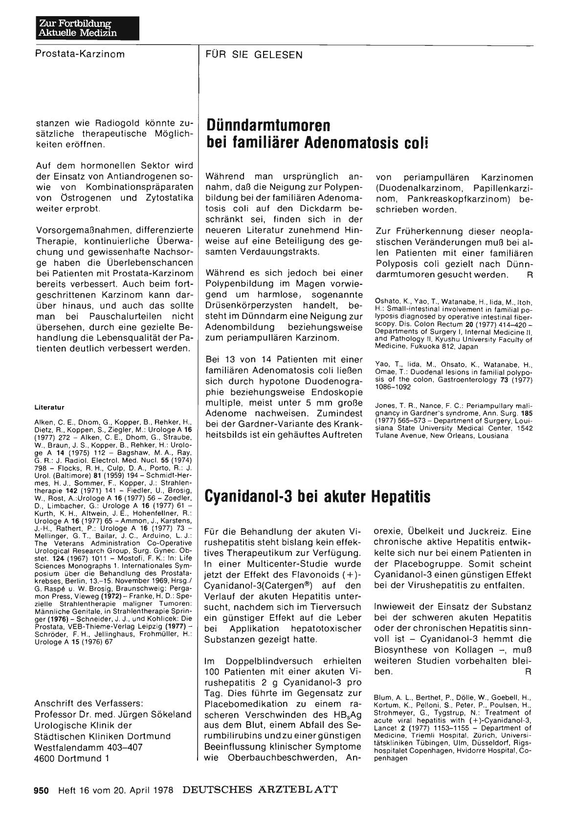 Vorschauseite 1: Cyanidanol-3 bei akuter Hepatitis