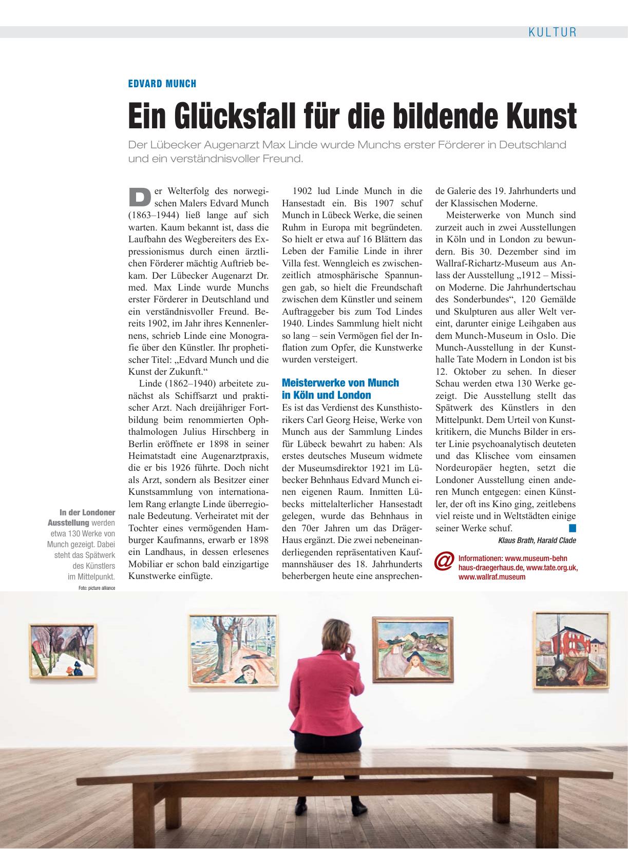 Vorschauseite 1: Edvard Munch: Ein Glücksfall für die bildende Kunst