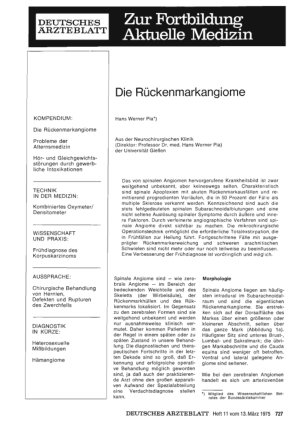 Vorschauseite 1: Die Rückenmarkangiome