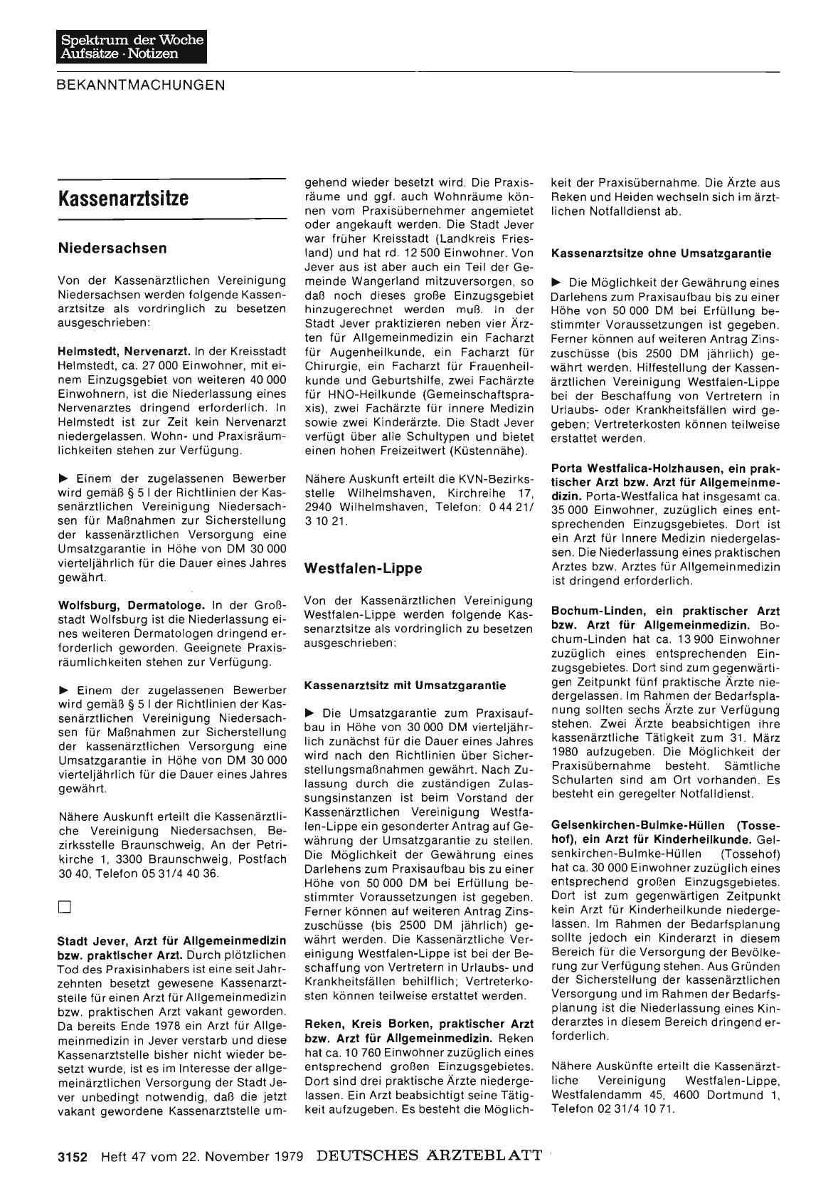 Vorschauseite 1: Kassenarztsitze