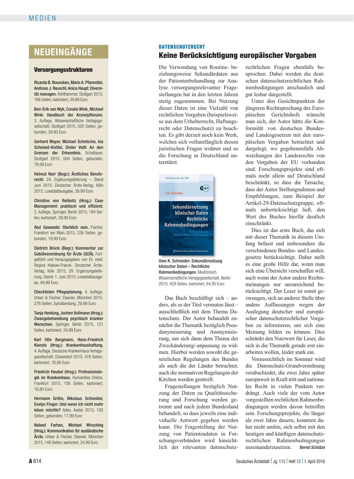 Vorschauseite 1: Neueingänge