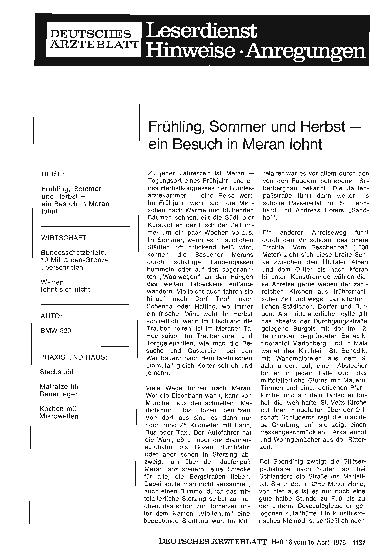 Vorschauseite 1: Frühling, Sommer und Herbst — ein Besuch in Meran lohnt
