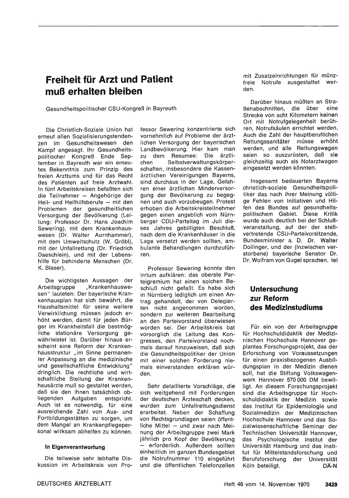 Vorschauseite 1: Untersuchung zur Reform des Medizinstudiums