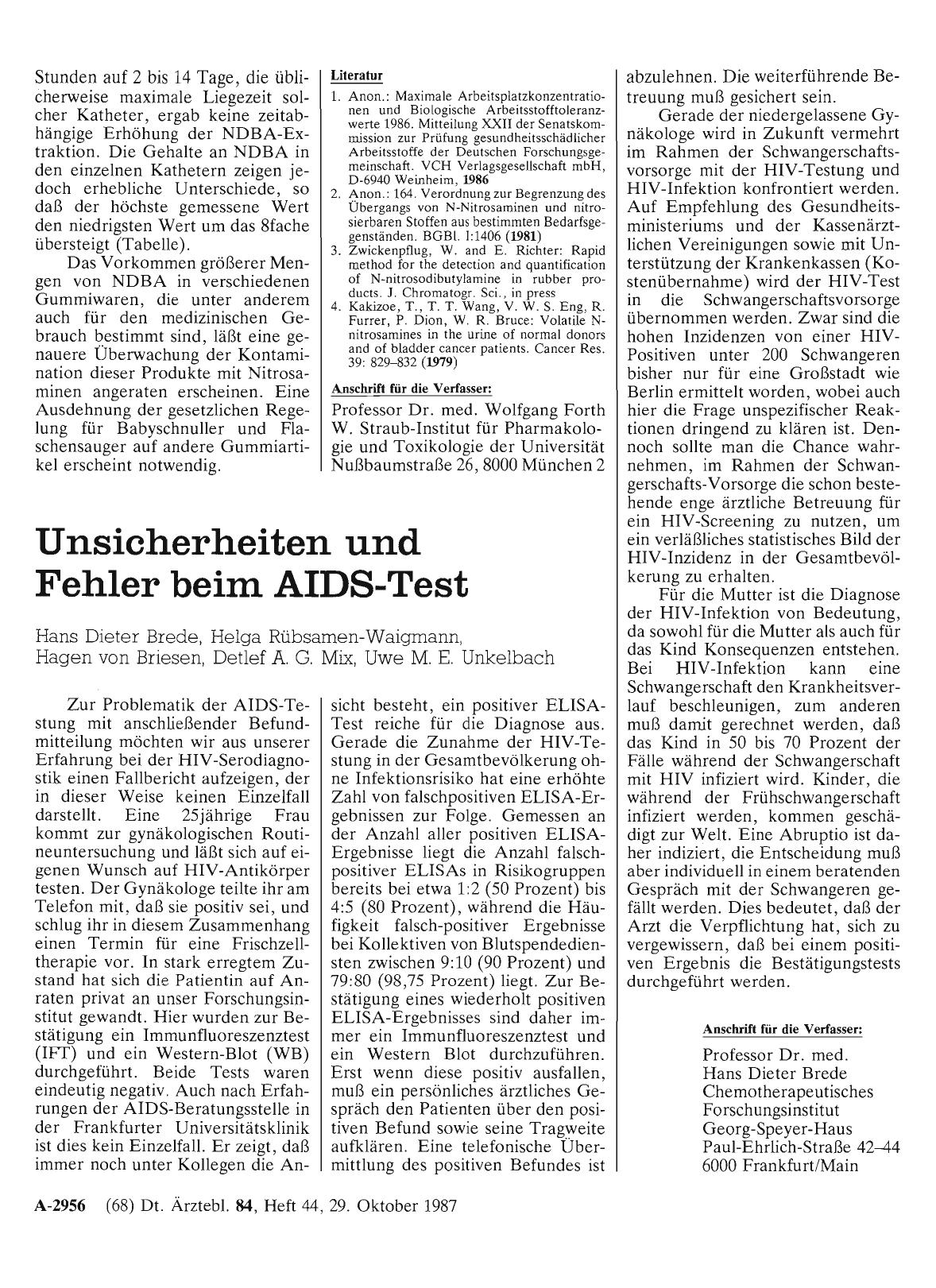 Vorschauseite 1: Unsicherheiten und Fehler beim AIDS-Test