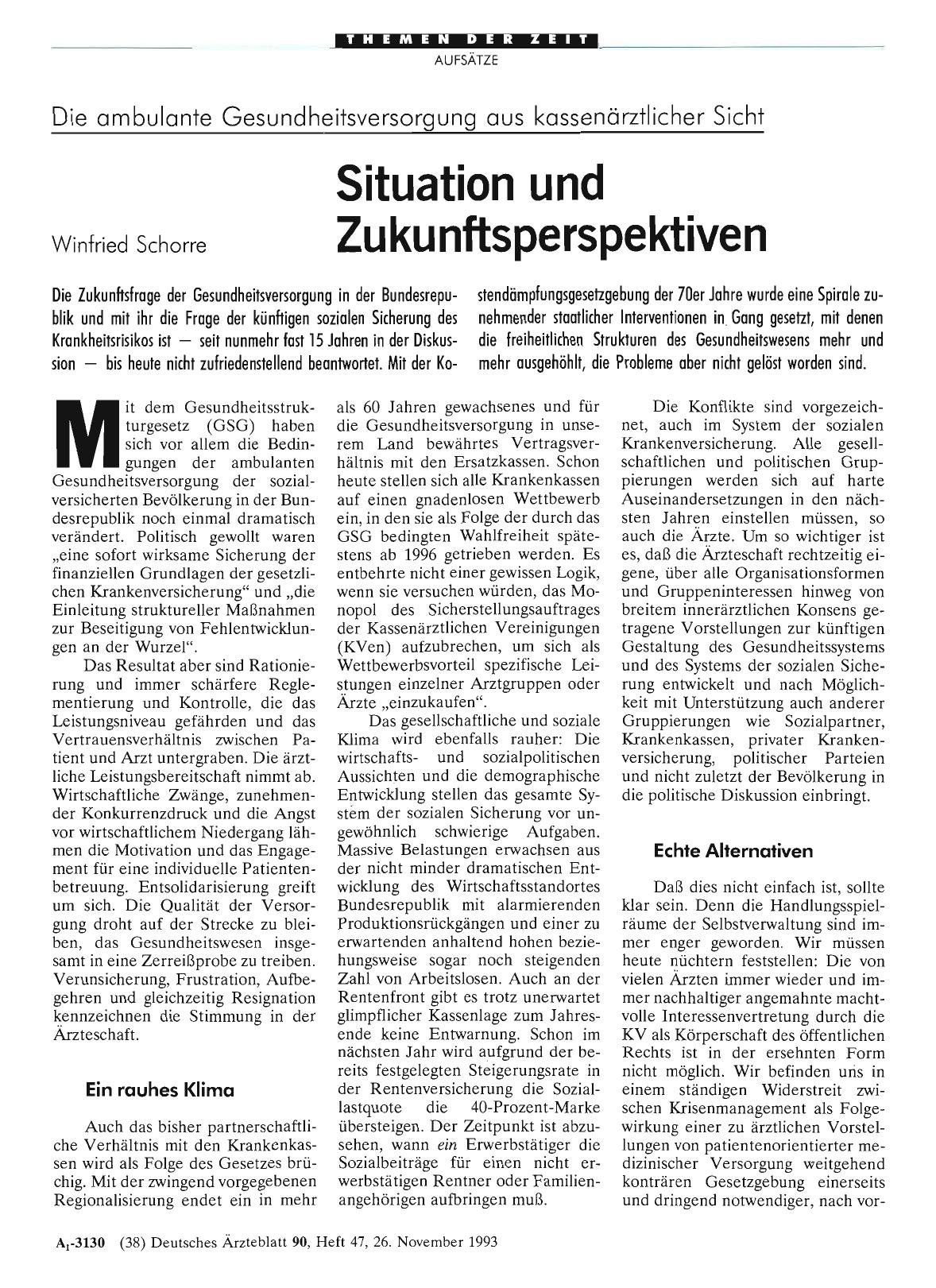 Vorschauseite 1: Die ambulante Gesundheitsversorgung aus kassenärztlicher Sicht: Situation und Zukunftsperspektiven