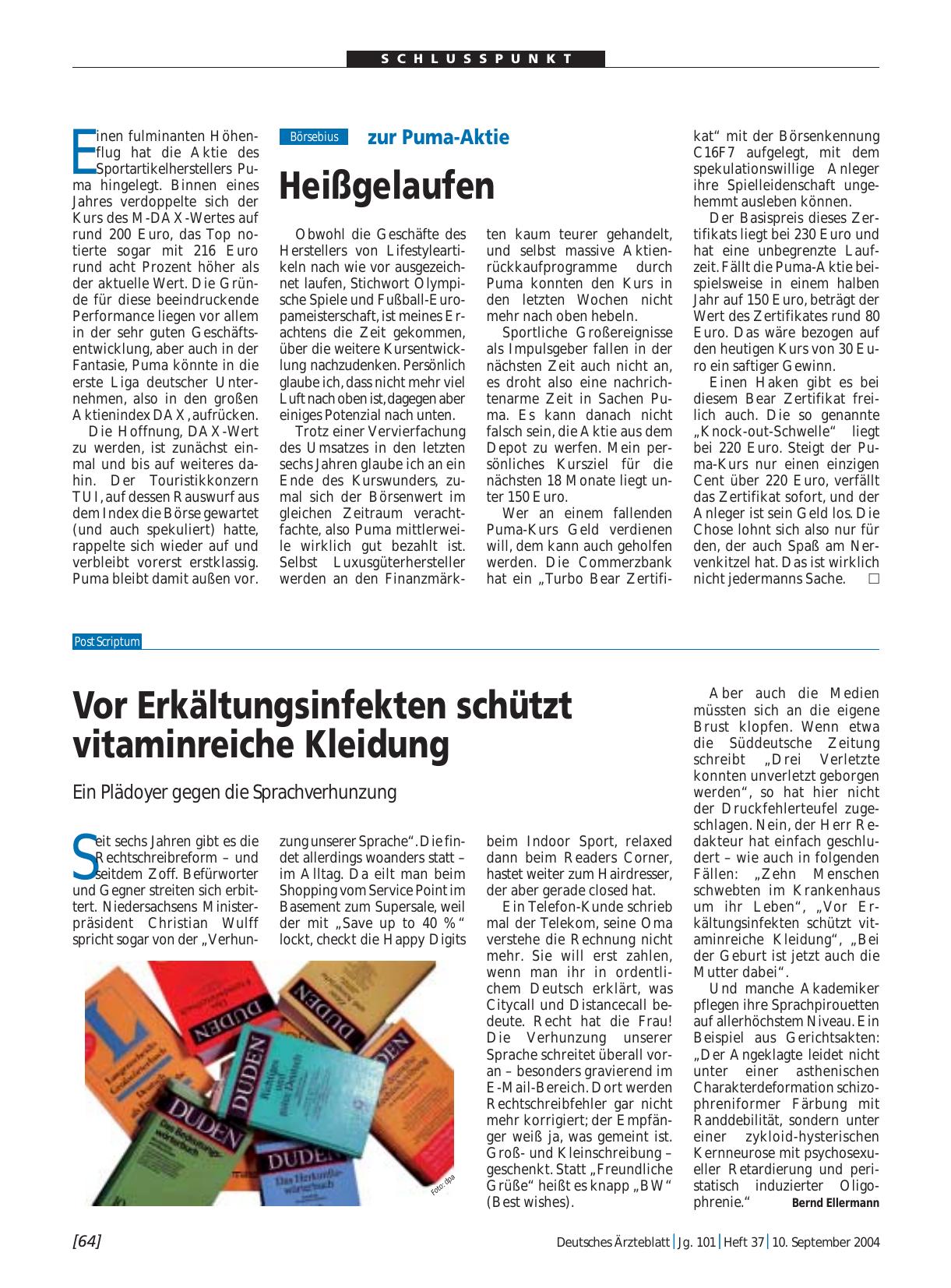 Vorschauseite 1: zur Puma-Aktie: Heißgelaufen