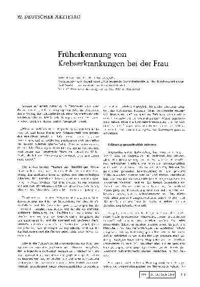 Vorschauseite 1: Früherkennung von Krebserkrankungen bei der Frau