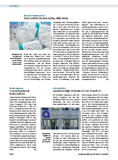 Vorschauseite 1: Bundesregierung: Corona-Expertenrat stellt Arbeit ein