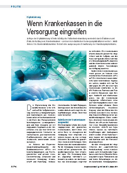 Vorschauseite 1: Digitalisierung: Wenn Krankenkassen in die Versorgung eingreifen