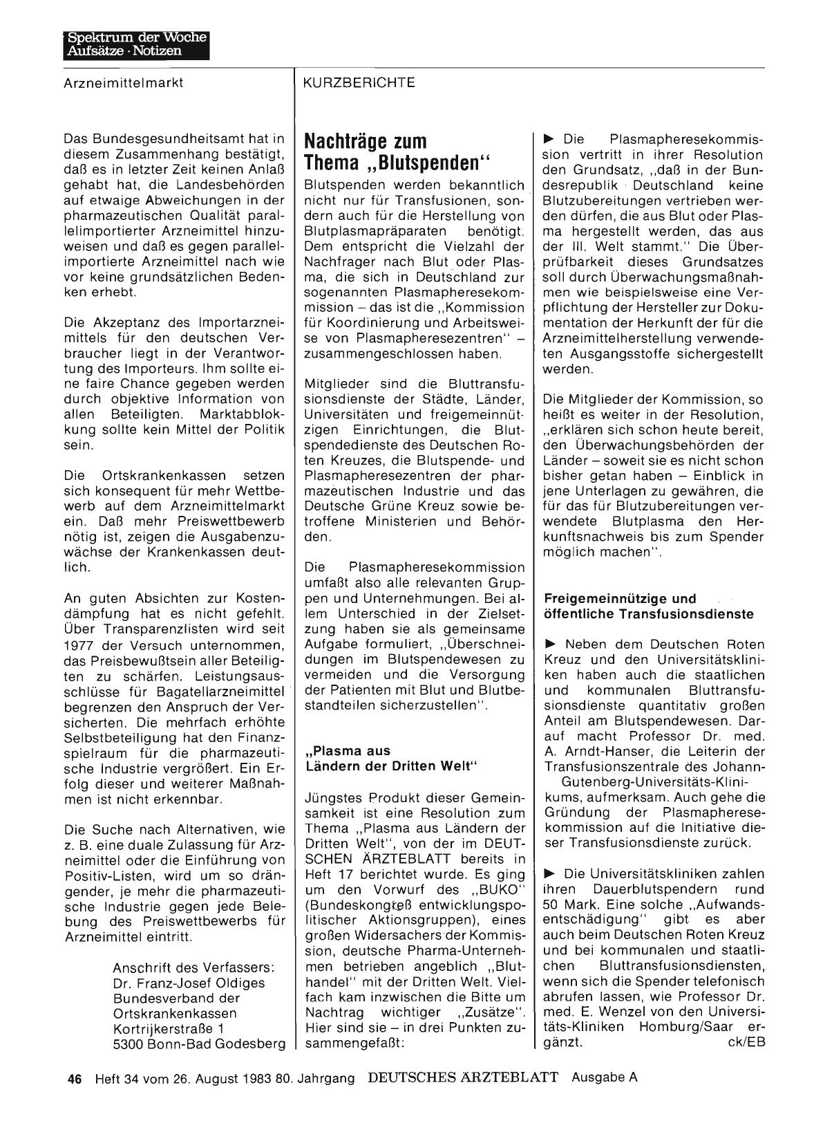 Vorschauseite 1: Nachträge zum Thema „Blutspenden“
