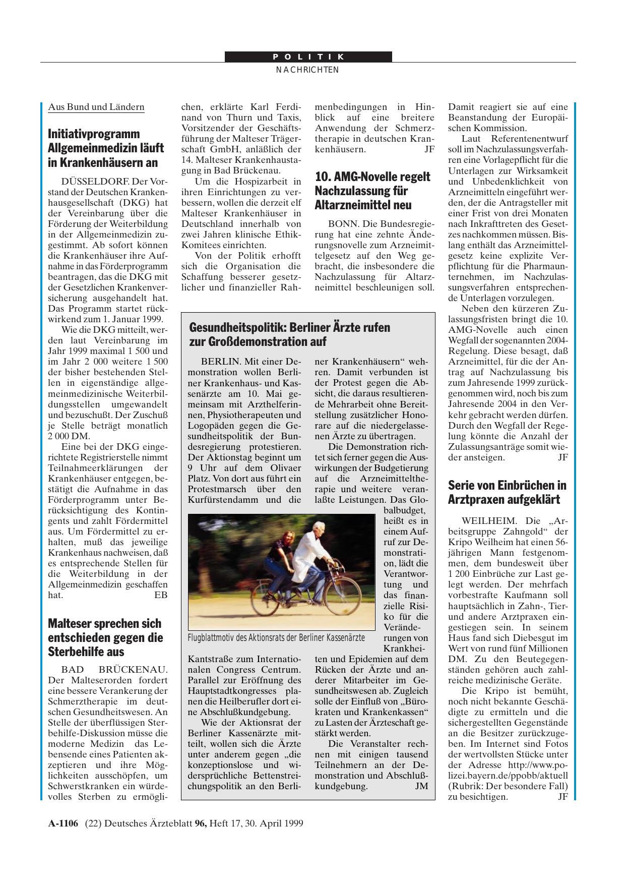 Vorschauseite 1: Initiativprogramm Allgemeinmedizin läuft in Krankenhäusern an