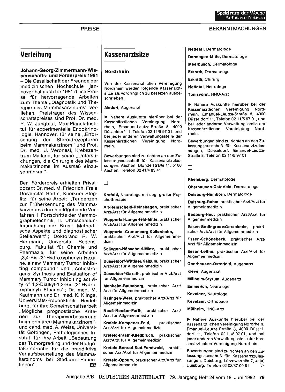 Vorschauseite 1: Kassenarztsitze