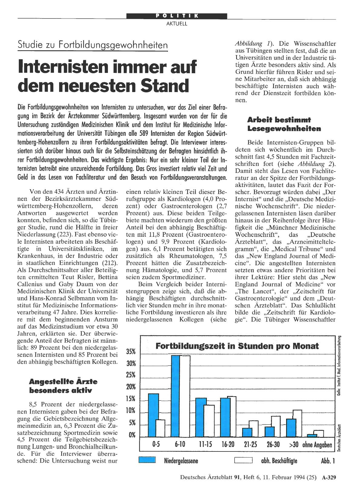 Vorschauseite 1: Studie zu Fortbildungsgewohnheiten: Internisten immer auf dem neuesten Stand