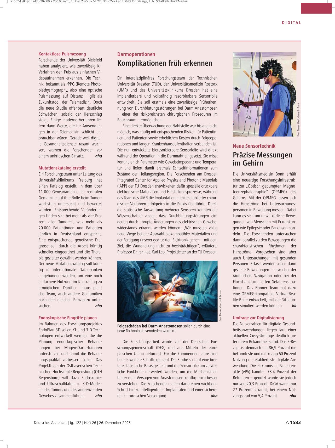 Vorschauseite 1: Darmoperationen: Komplikationen früh erkennen