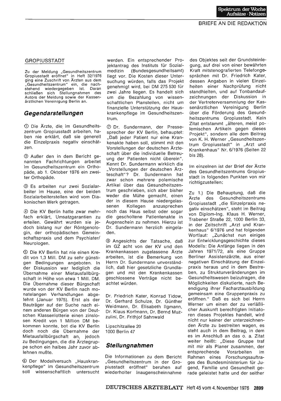 Vorschauseite 1: GROPIUSSTADT: Stellungnahme 1