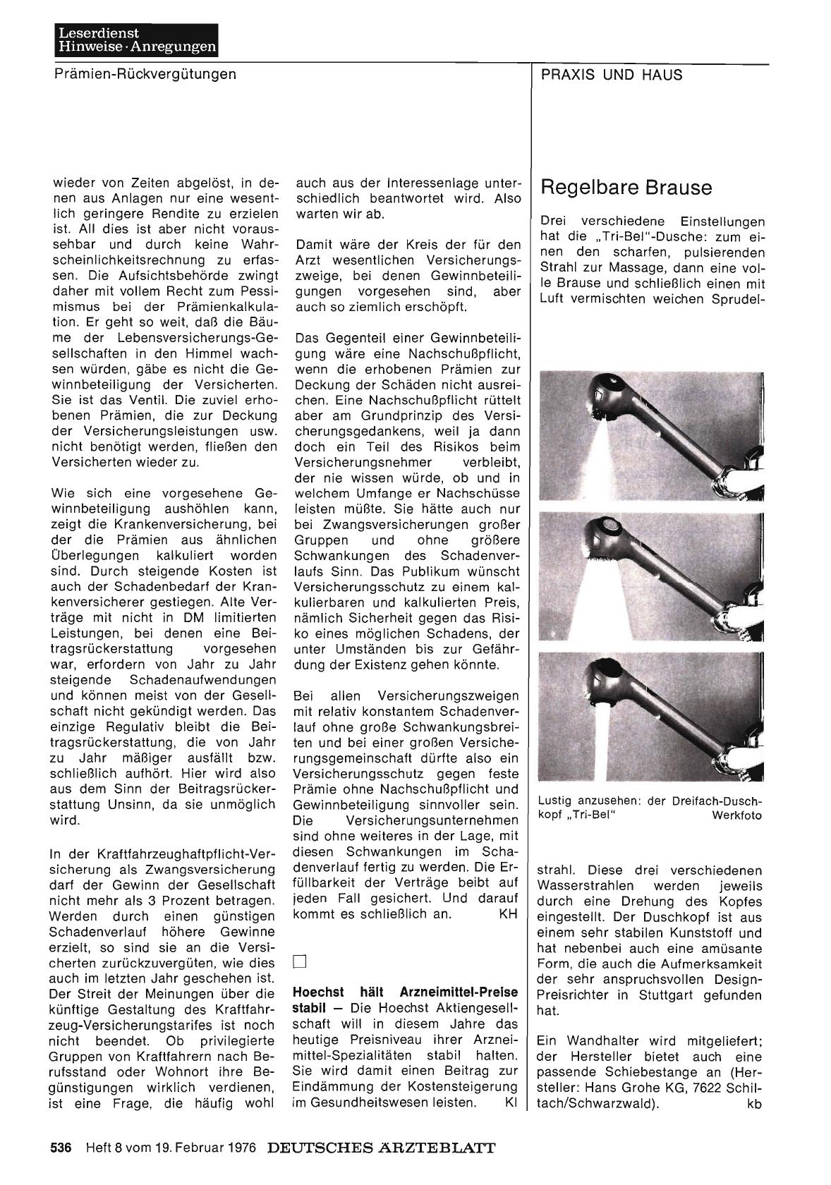 Vorschauseite 1: Regelbare Brause