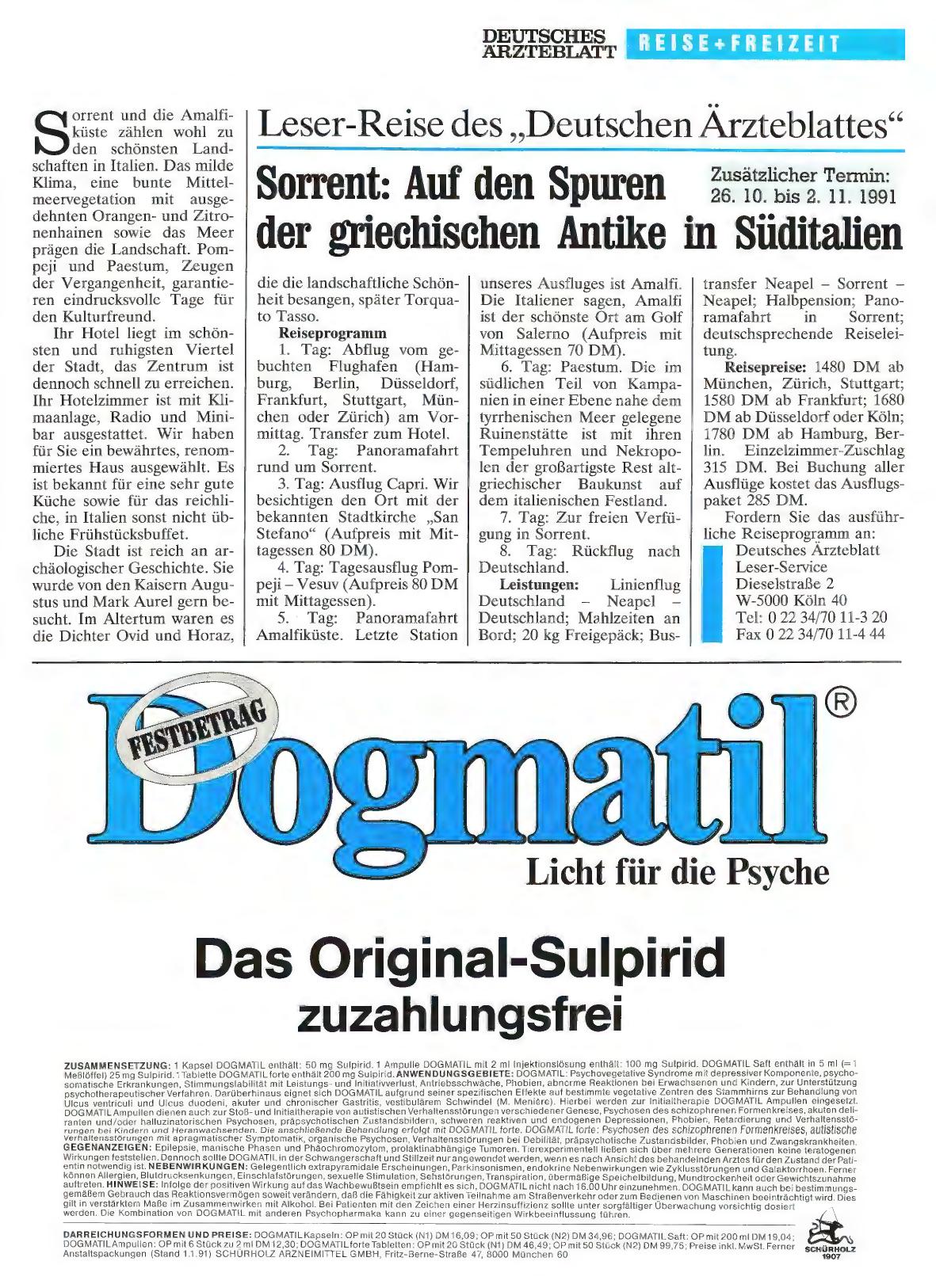 Vorschauseite 1: Leser-Reise des „Deutschen Ärzteblattes“: Sorrent: Auf den Spuren der griechischen Antike in Süditalien