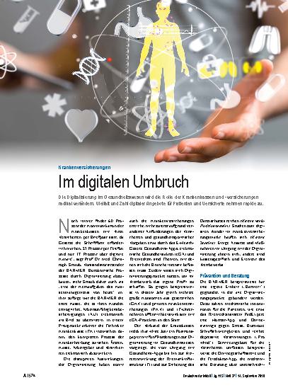 Vorschauseite 1: Krankenversicherungen: Im digitalen Umbruch