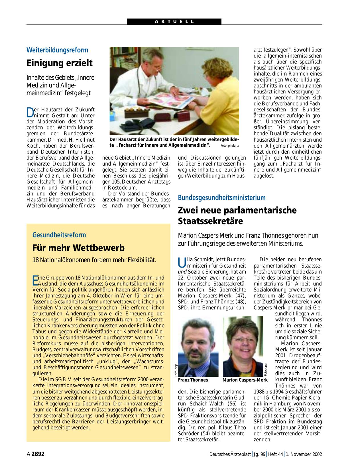 Vorschauseite 1: Gesundheitsreform: Für mehr Wettbewerb